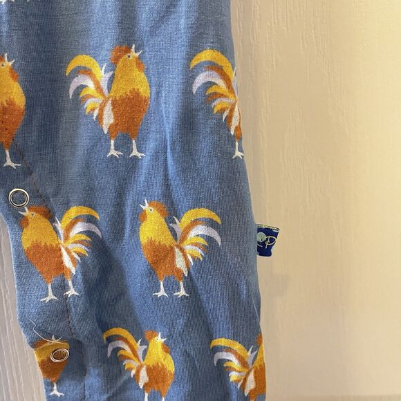 Kickee Pants Blue Parisian Rooster Polo Romper Bamboo Boys Size 18-24 Months - Picture 10 of 16
